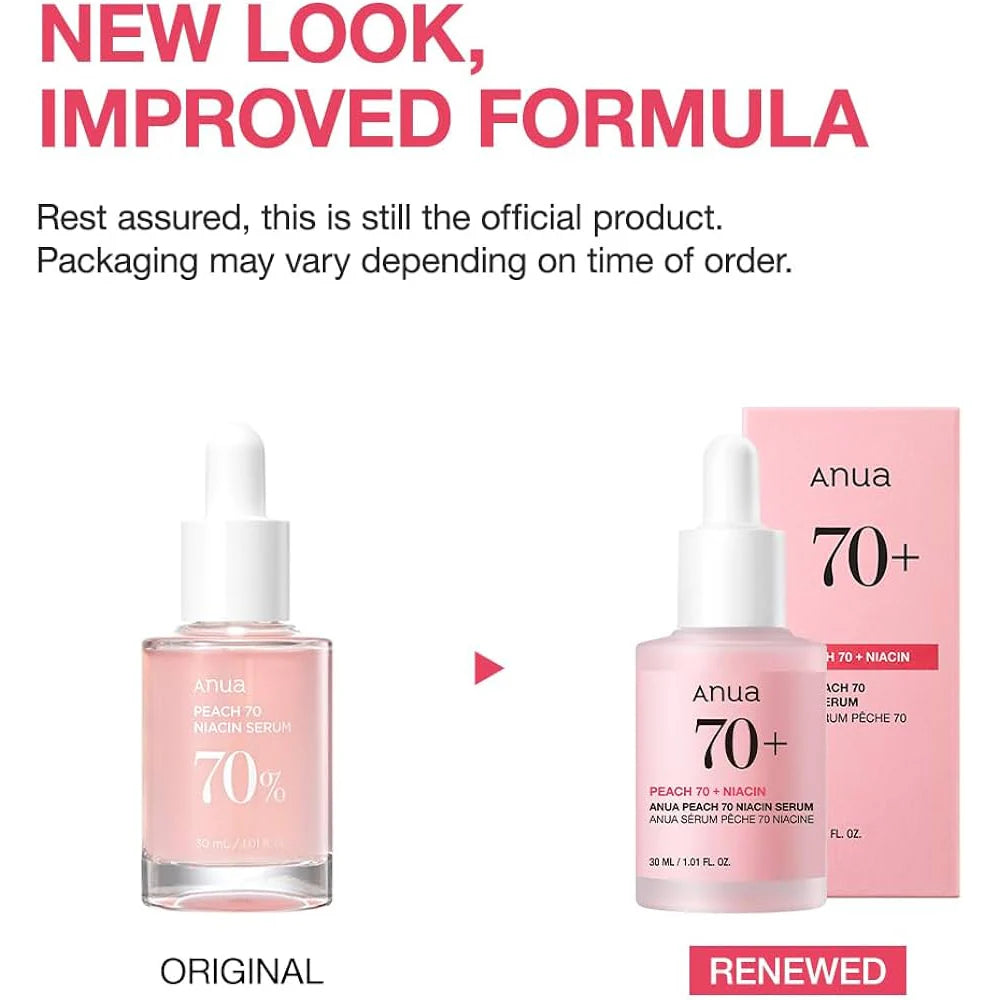 ANUA - Peach 70% Niacinamide Serum 30 ML | Suero Luminosidad Y Brillo
