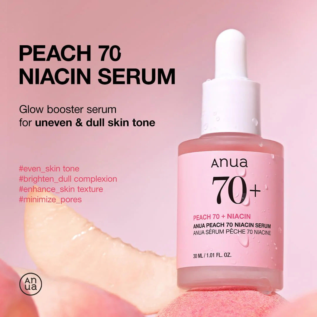 ANUA - Peach 70% Niacinamide Serum 30 ML | Suero Luminosidad Y Brillo